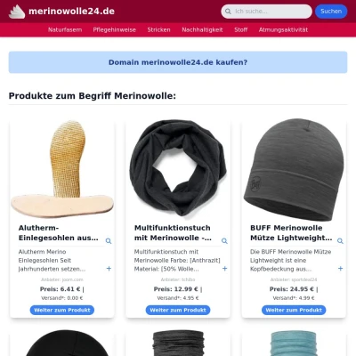 Screenshot merinowolle24.de