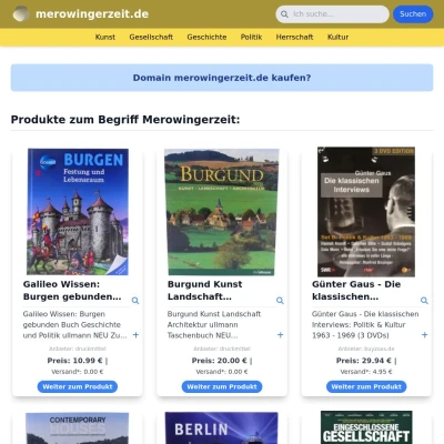 Screenshot merowingerzeit.de