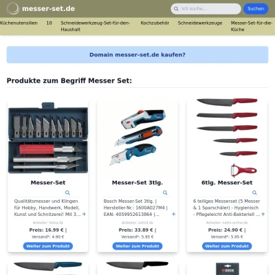 Screenshot messer-set.de
