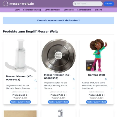 Screenshot messer-welt.de