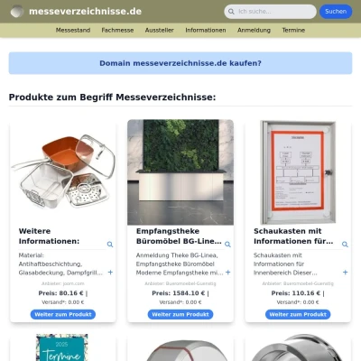 Screenshot messeverzeichnisse.de