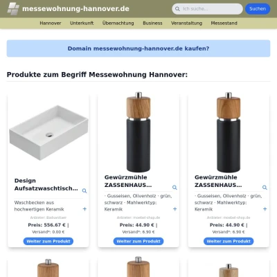 Screenshot messewohnung-hannover.de