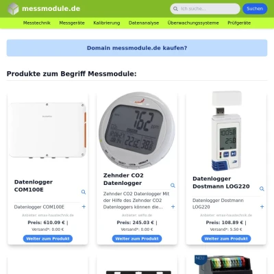 Screenshot messmodule.de