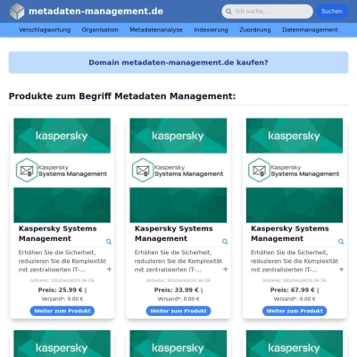 Screenshot metadaten-management.de