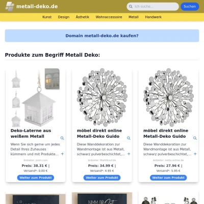 Screenshot metall-deko.de