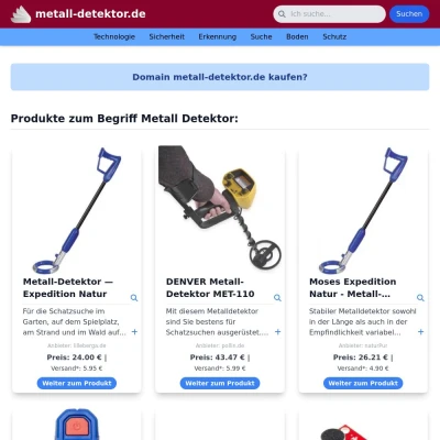 Screenshot metall-detektor.de