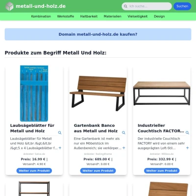 Screenshot metall-und-holz.de
