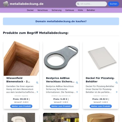 Screenshot metallabdeckung.de