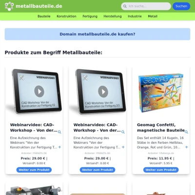 Screenshot metallbauteile.de