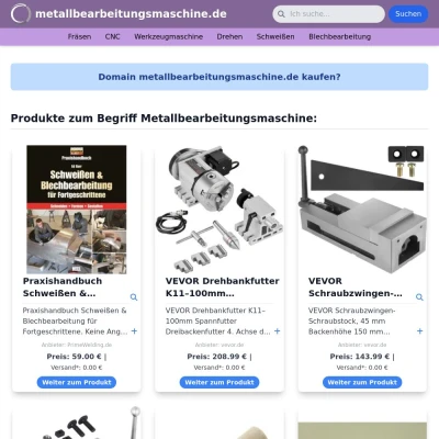 Screenshot metallbearbeitungsmaschine.de