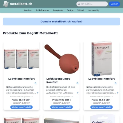 Screenshot metallbett.ch