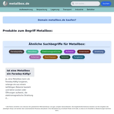 Screenshot metallbox.de