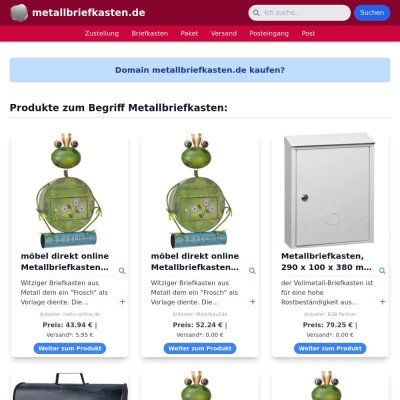 Screenshot metallbriefkasten.de