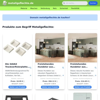 Screenshot metallgeflechte.de