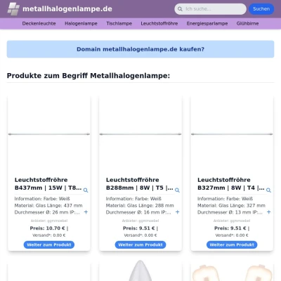 Screenshot metallhalogenlampe.de