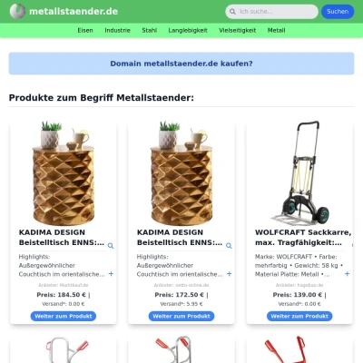 Screenshot metallstaender.de