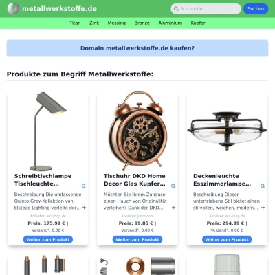 Screenshot metallwerkstoffe.de