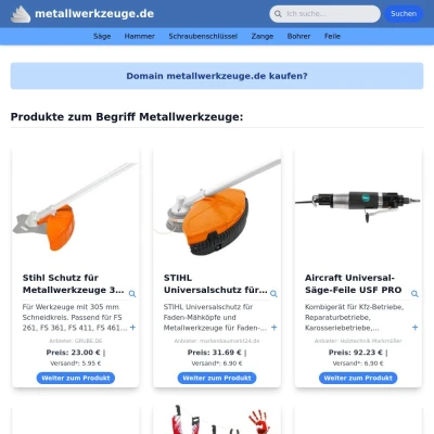 Screenshot metallwerkzeuge.de