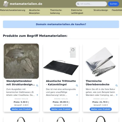 Screenshot metamaterialien.de