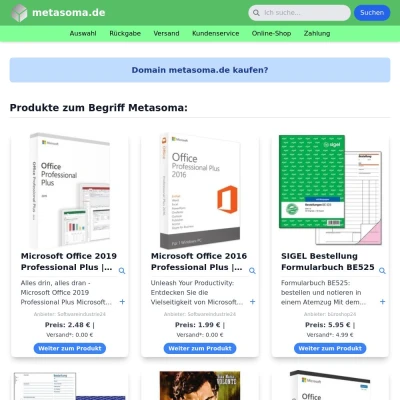 Screenshot metasoma.de