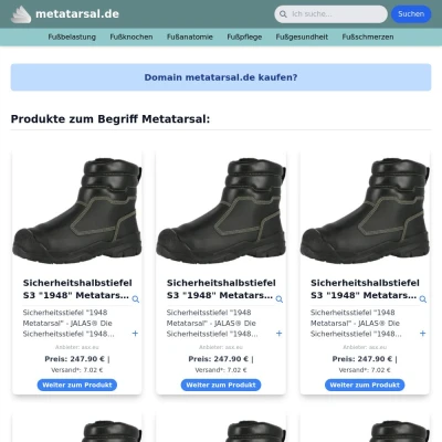 Screenshot metatarsal.de