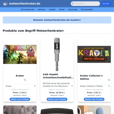 Screenshot meteoritenkrater.de