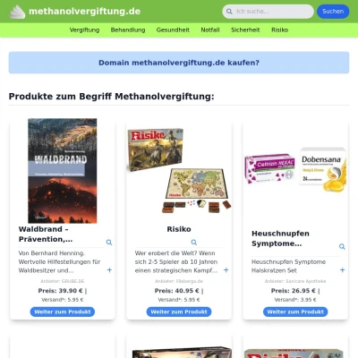 Screenshot methanolvergiftung.de