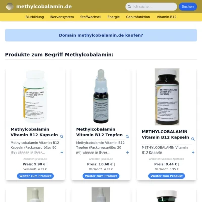 Screenshot methylcobalamin.de