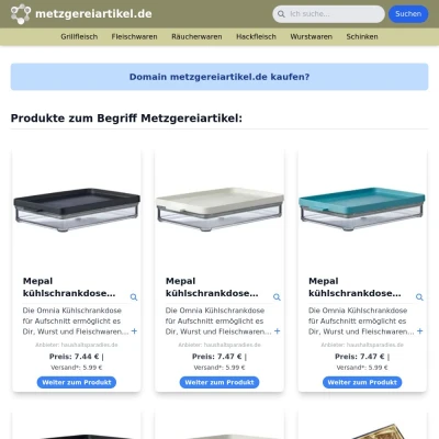 Screenshot metzgereiartikel.de