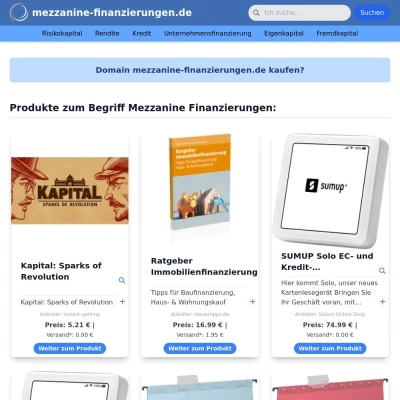 Screenshot mezzanine-finanzierungen.de