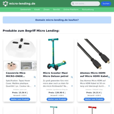 Screenshot micro-lending.de