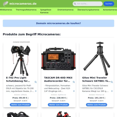 Screenshot microcameras.de