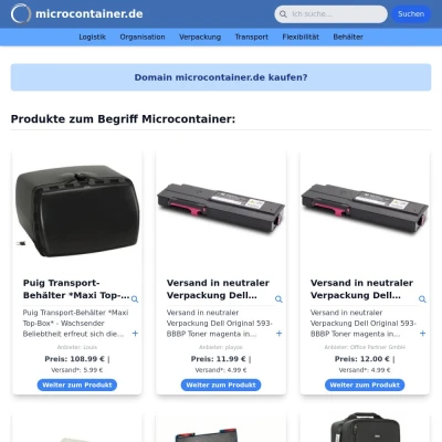 Screenshot microcontainer.de