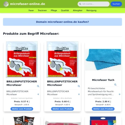 Screenshot microfaser-online.de