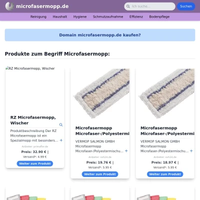 Screenshot microfasermopp.de