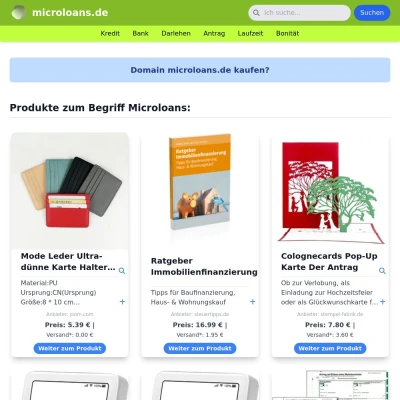 Screenshot microloans.de