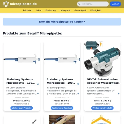 Screenshot micropipette.de