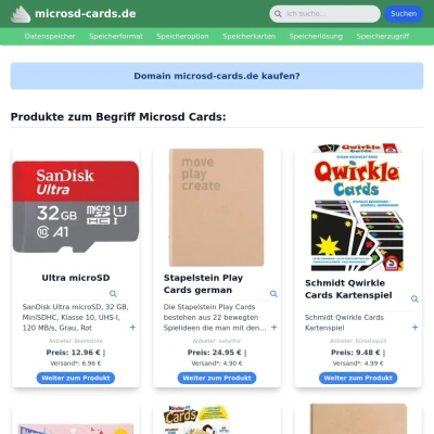 Screenshot microsd-cards.de