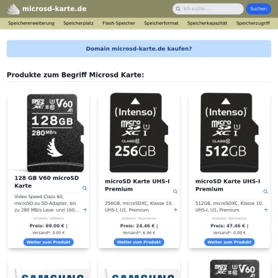 Screenshot microsd-karte.de