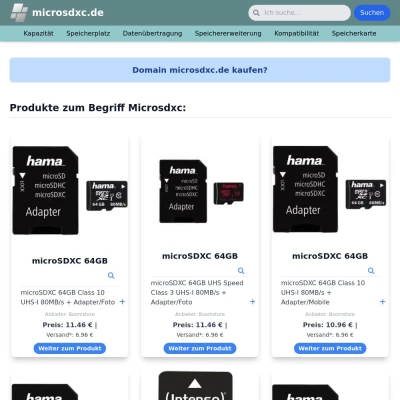 Screenshot microsdxc.de