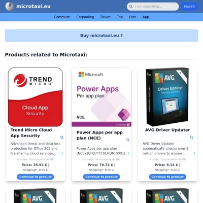 Screenshot microtaxi.eu