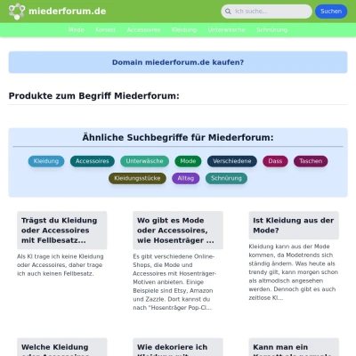 Screenshot miederforum.de