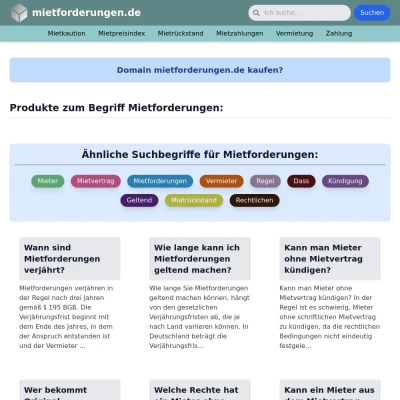 Screenshot mietforderungen.de