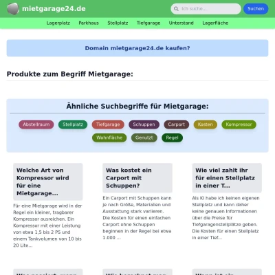 Screenshot mietgarage24.de