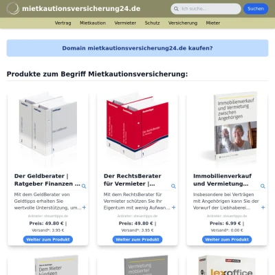 Screenshot mietkautionsversicherung24.de