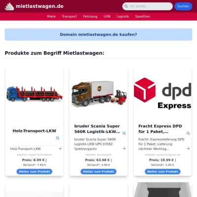 Screenshot mietlastwagen.de