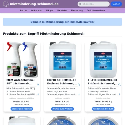 Screenshot mietminderung-schimmel.de