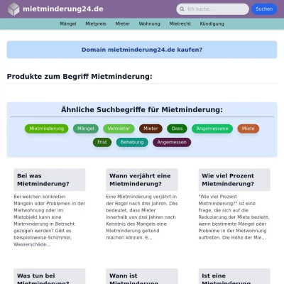 Screenshot mietminderung24.de
