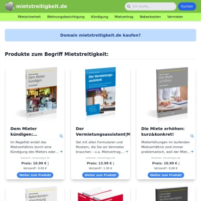 Screenshot mietstreitigkeit.de