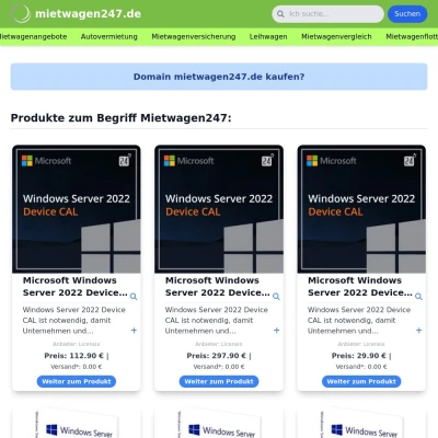 Screenshot mietwagen247.de